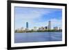 Boston Charles River with Urban City Skyline Skyscrapers and Boats with Blue Skyr.-Songquan Deng-Framed Photographic Print