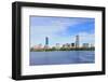 Boston Charles River with Urban City Skyline Skyscrapers and Boats with Blue Skyr.-Songquan Deng-Framed Photographic Print