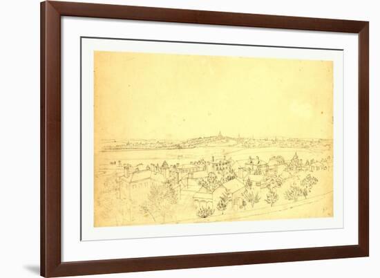 Boston, Charlestown and Bunker Hill as Seen from the Fort at Roxbury, 1828-John Rubens Smith-Framed Giclee Print