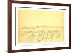 Boston, Charlestown and Bunker Hill as Seen from the Fort at Roxbury, 1828-John Rubens Smith-Framed Giclee Print