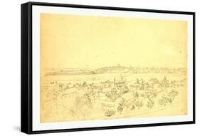 Boston, Charlestown and Bunker Hill as Seen from the Fort at Roxbury, 1828-John Rubens Smith-Framed Stretched Canvas