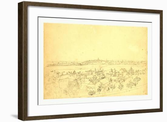 Boston, Charlestown and Bunker Hill as Seen from the Fort at Roxbury, 1828-John Rubens Smith-Framed Giclee Print