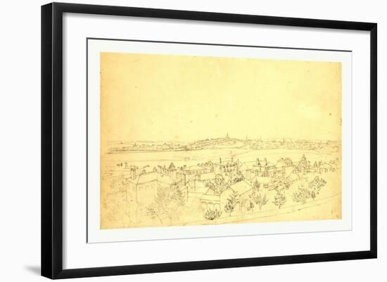 Boston, Charlestown and Bunker Hill as Seen from the Fort at Roxbury, 1828-John Rubens Smith-Framed Giclee Print