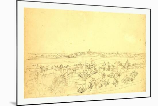 Boston, Charlestown and Bunker Hill as Seen from the Fort at Roxbury, 1828-John Rubens Smith-Mounted Giclee Print