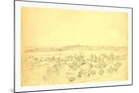 Boston, Charlestown and Bunker Hill as Seen from the Fort at Roxbury, 1828-John Rubens Smith-Mounted Giclee Print