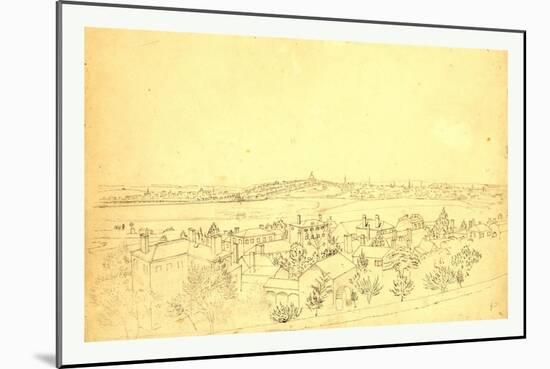 Boston, Charlestown and Bunker Hill as Seen from the Fort at Roxbury, 1828-John Rubens Smith-Mounted Giclee Print