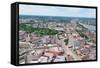 Boston City Aerial Panorama View with Urban Buildings and Highway.-Songquan Deng-Framed Stretched Canvas