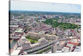 Boston City Aerial Panorama View with Urban Buildings and Highway.-Songquan Deng-Stretched Canvas