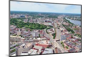 Boston City Aerial Panorama View with Urban Buildings and Highway.-Songquan Deng-Mounted Photographic Print