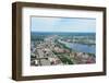 Boston City Aerial View with Urban Buildings and Highway with Charles River in Cambridge District.-Songquan Deng-Framed Photographic Print