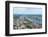 Boston City Aerial View with Urban Buildings and Highway with Charles River in Cambridge District.-Songquan Deng-Framed Photographic Print