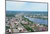 Boston City Aerial View with Urban Buildings and Highway with Charles River in Cambridge District.-Songquan Deng-Mounted Photographic Print