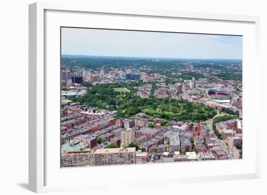 Boston City Aerial View with Urban Buildings and Highway.-Songquan Deng-Framed Photographic Print