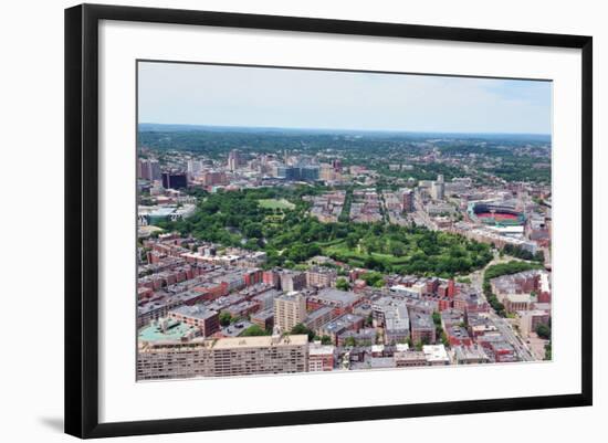 Boston City Aerial View with Urban Buildings and Highway.-Songquan Deng-Framed Photographic Print