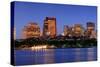 Boston City Charles River at Dusk with Urban Skyline and Skyscrapers.-Songquan Deng-Stretched Canvas