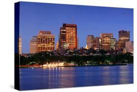 Boston City Charles River at Dusk with Urban Skyline and Skyscrapers.-Songquan Deng-Stretched Canvas