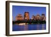 Boston City Charles River at Dusk with Urban Skyline and Skyscrapers.-Songquan Deng-Framed Photographic Print