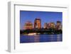 Boston City Charles River at Dusk with Urban Skyline and Skyscrapers.-Songquan Deng-Framed Photographic Print