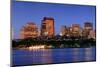 Boston City Charles River at Dusk with Urban Skyline and Skyscrapers.-Songquan Deng-Mounted Photographic Print