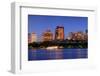 Boston City Charles River at Dusk with Urban Skyline and Skyscrapers.-Songquan Deng-Framed Photographic Print