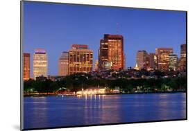 Boston City Charles River at Dusk with Urban Skyline and Skyscrapers.-Songquan Deng-Mounted Photographic Print