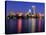 Boston City Skyline at Dusk with Prudential Tower and Urban Skyscrapers over Charles River with Lig-Songquan Deng-Stretched Canvas