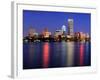 Boston City Skyline at Dusk with Prudential Tower and Urban Skyscrapers over Charles River with Lig-Songquan Deng-Framed Photographic Print