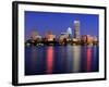 Boston City Skyline at Dusk with Prudential Tower and Urban Skyscrapers over Charles River with Lig-Songquan Deng-Framed Photographic Print