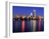 Boston City Skyline at Dusk with Prudential Tower and Urban Skyscrapers over Charles River with Lig-Songquan Deng-Framed Photographic Print