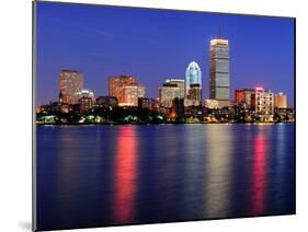 Boston City Skyline at Dusk with Prudential Tower and Urban Skyscrapers over Charles River with Lig-Songquan Deng-Mounted Photographic Print