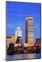 Boston City Skyline at Dusk with Prudential Tower and Urban Skyscrapers over Charles River with Lig-Songquan Deng-Mounted Photographic Print