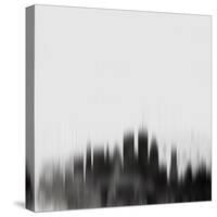 Boston City Skyline - Black-NaxArt-Stretched Canvas