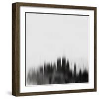 Boston City Skyline - Black-NaxArt-Framed Art Print