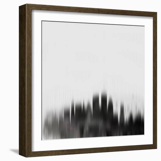 Boston City Skyline - Black-NaxArt-Framed Art Print