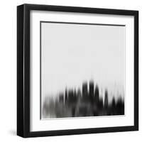 Boston City Skyline - Black-NaxArt-Framed Art Print