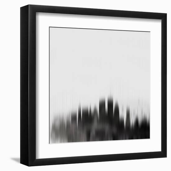 Boston City Skyline - Black-NaxArt-Framed Art Print