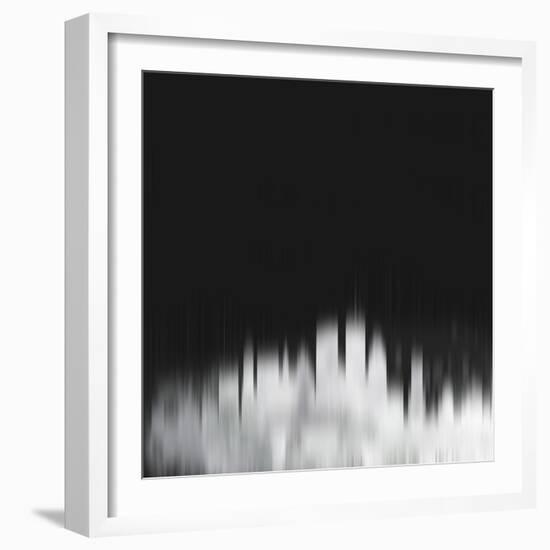 Boston City Skyline - White-NaxArt-Framed Art Print