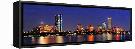 Boston City Skyline with Prudential Tower and Hancock Building and Urban Skyscrapers over Charles R-Songquan Deng-Framed Stretched Canvas