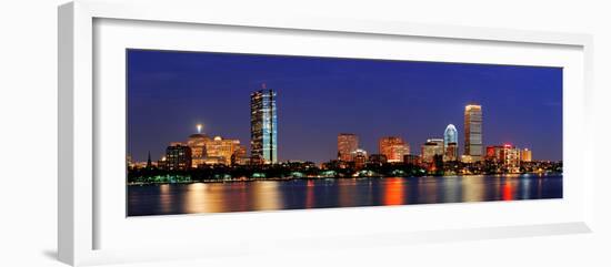 Boston City Skyline with Prudential Tower and Hancock Building and Urban Skyscrapers over Charles R-Songquan Deng-Framed Photographic Print