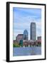 Boston City Skyline with Prudential Tower and Urban Skyscrapers over Charles River.-Songquan Deng-Framed Photographic Print