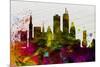 Boston City Skyline-NaxArt-Mounted Art Print