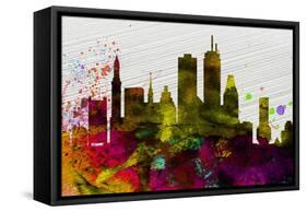 Boston City Skyline-NaxArt-Framed Stretched Canvas