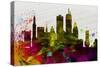 Boston City Skyline-NaxArt-Stretched Canvas