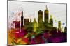 Boston City Skyline-NaxArt-Mounted Art Print