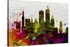 Boston City Skyline-NaxArt-Stretched Canvas