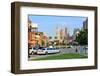 Boston City Street View with Traffic and Historical Architecture.-Songquan Deng-Framed Photographic Print