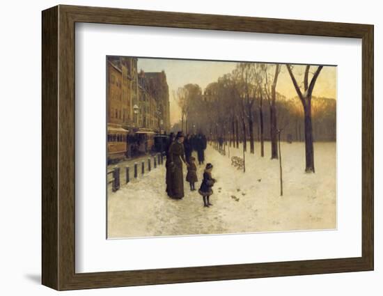 Boston Common at Twilight, 1885-86-Childe Hassam-Framed Art Print