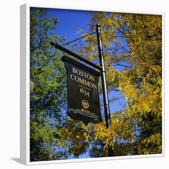 Boston Common Sign, Boston Common, Massachusetts, New England, USA-Roy Rainford-Framed Photographic Print