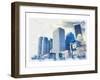 Boston Downtown Aquarelle-null-Framed Art Print