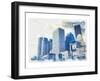 Boston Downtown Aquarelle-null-Framed Art Print